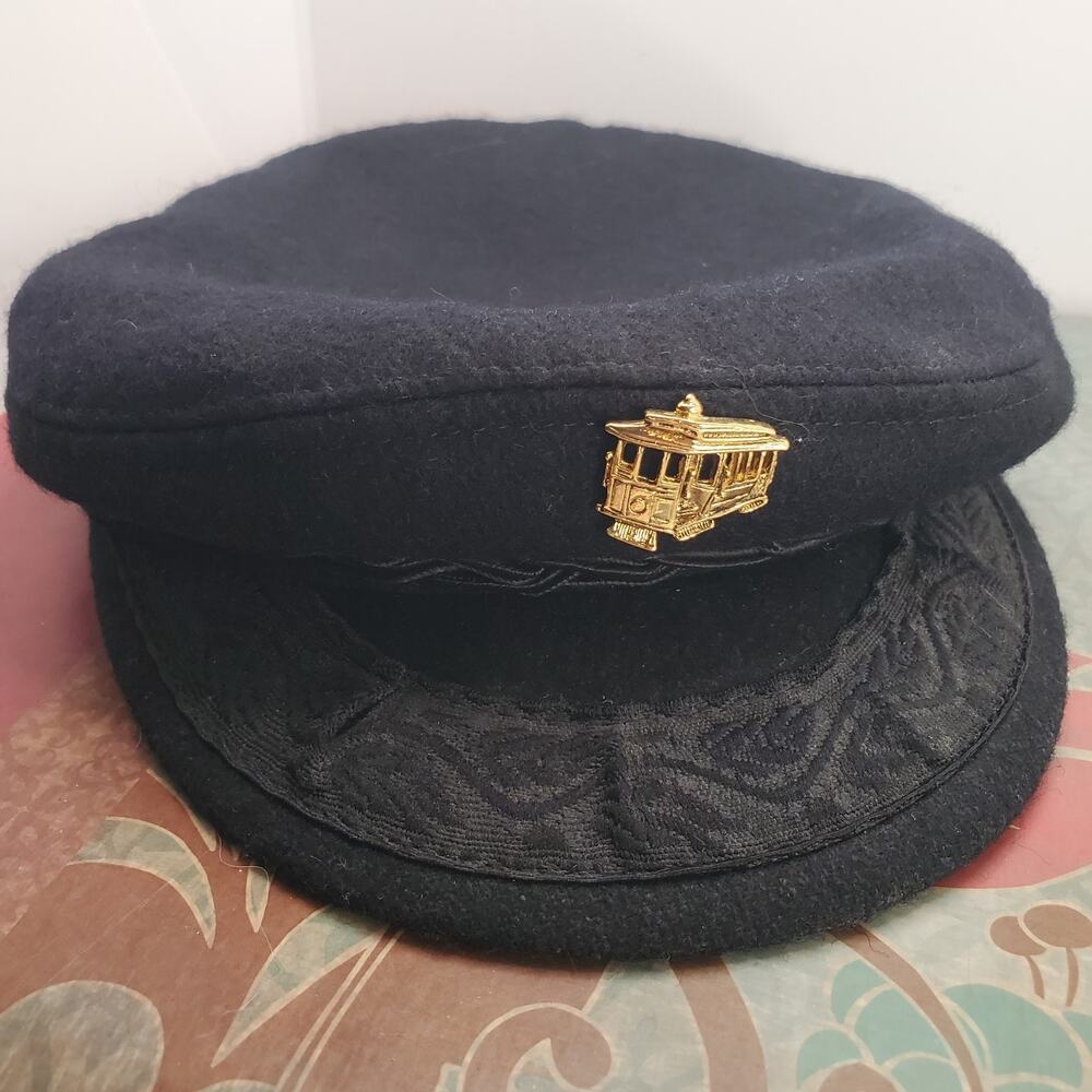 Aegean San Francisco Athens Greek Fishermans Cap Grey Wool Mens Size 57 - 7 1/6